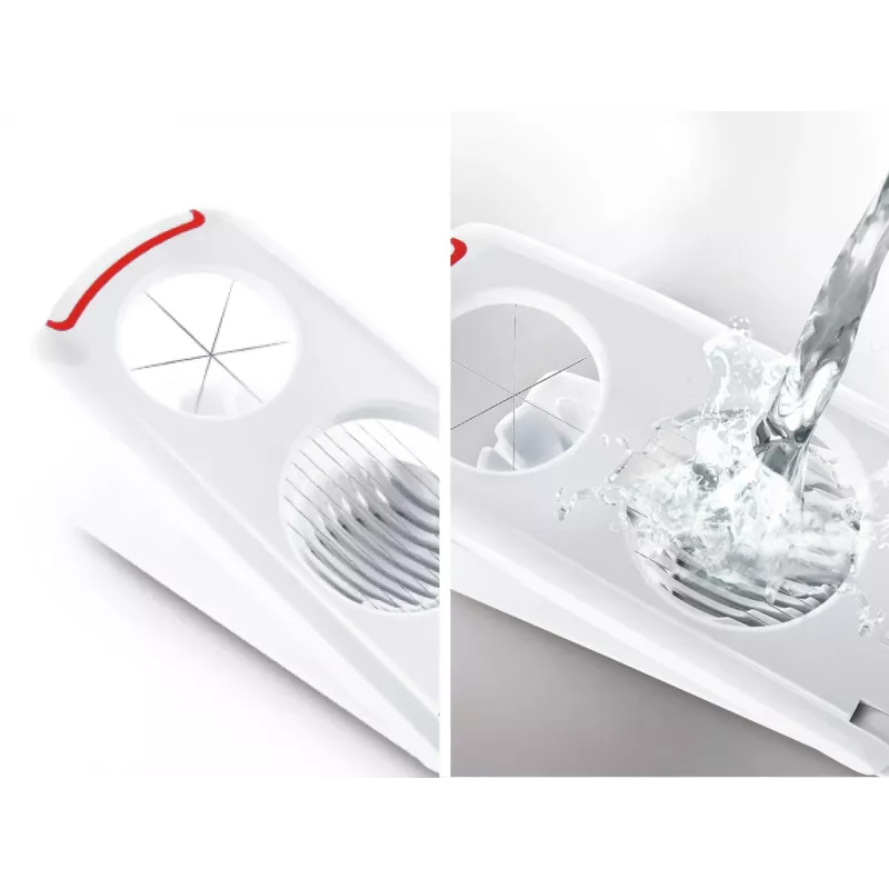 LEIFHEIT Egg Cutter Combi – 2-in-1 kiaušinių pjaustyklė ir skaidymo įrankis, balta
