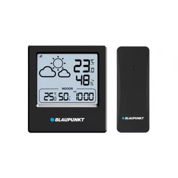 Blaupunkt WS10BK orų stotis su lauko jutikliu, spalvotas LCD, prognozė, drėgmė, žadintuvas, juoda