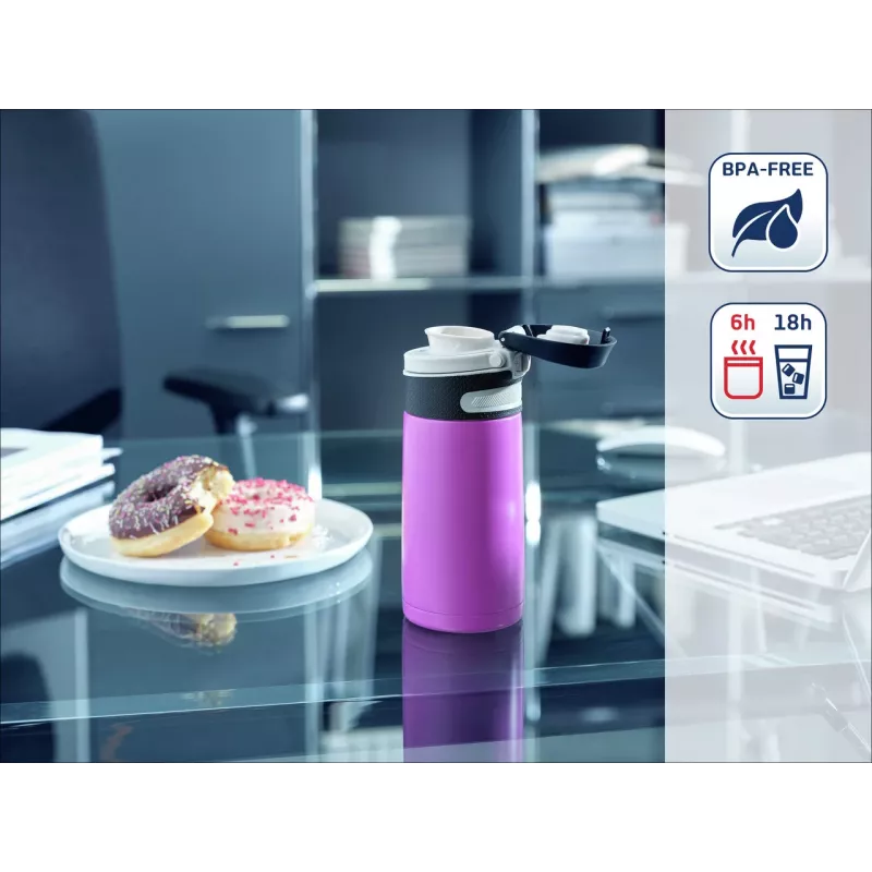 LEIFHEIT Thermos Flip 350 ml purpurinė vakuuminė izoliuota gertuvė
