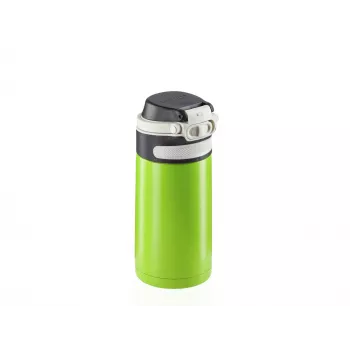 LEIFHEIT Thermo Mug Flip 350ml žalia - Dviejų sienelių vakuuminė termo kelioninė puodelis, nepralaidus, 360° gėrimo