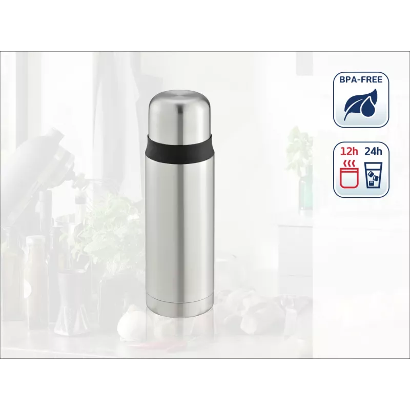 LEIFHEIT Thermos Coco 0,5 l nerūdijančio plieno vakuuminė termo gertuvė, sidabrinė