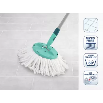 LEIFHEIT Clean Twist Disc Mop keičiamų šluosčių rinkinys, 2 mikropluošto šluostės, baltos