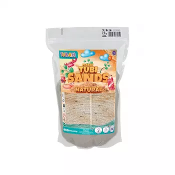 TUBAN Tubi natūralus smėlis „Doypack“ 2,5 kg – smulkiųjų gyvūnų maudymosi ir kasimosi smėlis