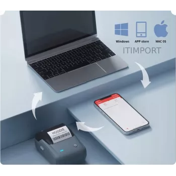 NIIMBOT B1 Pro nešiojamas Bluetooth terminis etikečių spausdintuvas, 203 dpi, mėlynas