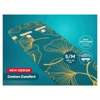LEIFHEIT Cotton Comfort lyginimo lentos užvalkalas S/M 125x40 cm mėlynos/baltos spalvos dryžuotas