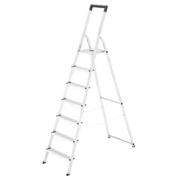 Hailo L40 StandardLine 4 pakopų aliuminio kopėčios su apsauginiu turėklu, 150 kg, EN 131