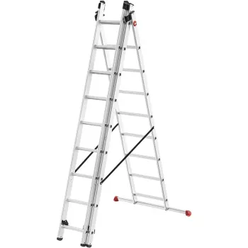 HAILO ProfiStep Combi aliuminės kopėčios 3x9 pakopų