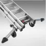 Hailo SafetyLine kopėčių ratukai – 2 dalių mobilumo rinkinys, 120 mm fiksuoti ritinėliai su guminiu protektoriumi, montavimas be įrankių užsegimo būdu, juodi/raudoni
