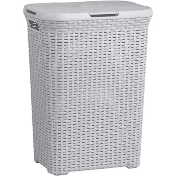 Curver Natural Style skalbinių krepšys 60L šviesiai pilkas
