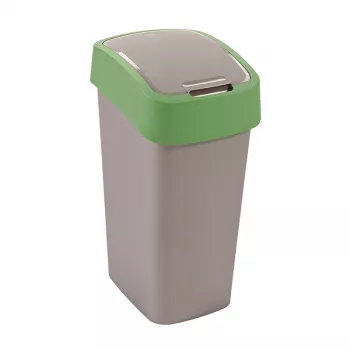 CURVER Flip Bin 45L šiukšlių dėžė sidabrinė/žalia