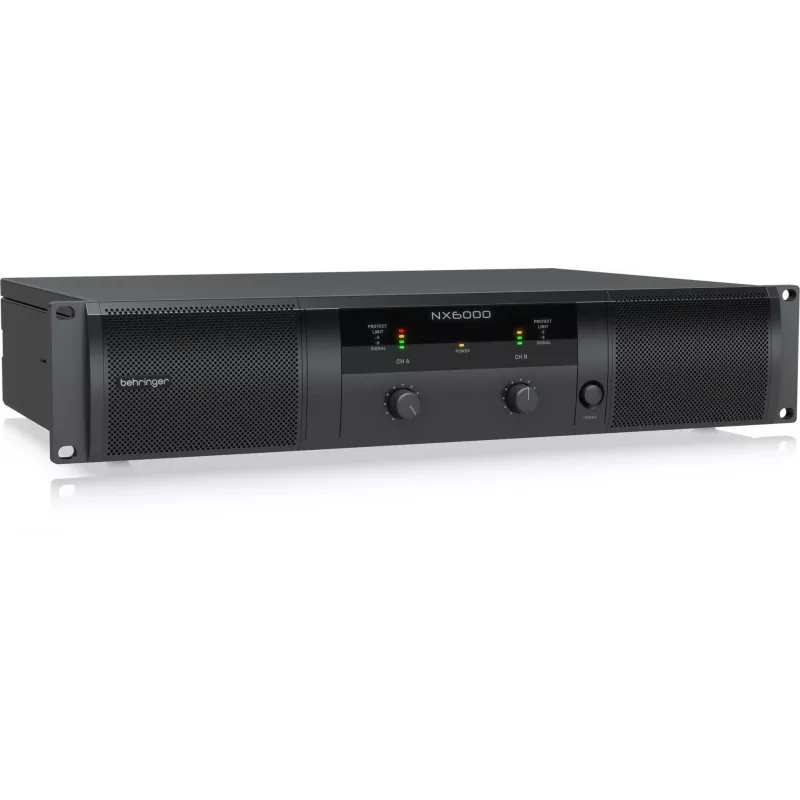 Behringer NX6000 D klasės galios stiprintuvas 2 x 3000W esant 4 omams su DSP, juodas