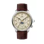 Zeppelin Mediterranee 96365_SET automatinis laikrodis, 42mm, žalias saulės spindulių ciferblatas, rudi odiniai ir Milanese tinklelio apyrankės