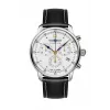 Zeppelin Barcelona automatinis laikrodis 95861, 38 mm sidabrinis ciferblatas, ruda oda