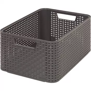 CURVER Style M daiktadėžė 38,6x28,7x17 cm tamsiai pilka rotango efektas 18L