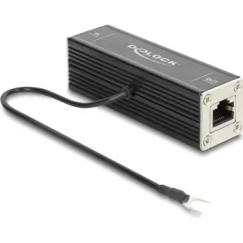Delock RJ45 tinklo apsaugos nuo viršįtampių modulis Cat.6A, suderinamas su PoE++, 10 Gbps, ekranuotas, juodas