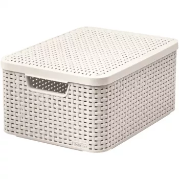 CURVER Style M dėžė su dangčiu, 39,3 x 29,3 x 18,7 cm, kreminės spalvos, 21,6 L, sulankstoma