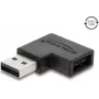 Delock USB 2.0 Type-A kištukas į Easy USB Type-A lizdas adapteris, kairės krypties, juodas