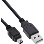 InLine USB 2.0 Mini kabelis, USB-A į Mini-B, juodas, 1,5 m