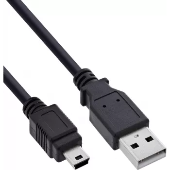 InLine USB 2.0 Mini kabelis, USB-A į Mini-B, juodas, 3m