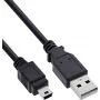 InLine USB 2.0 Mini kabelis, USB-A į Mini-B, juodas, 3m