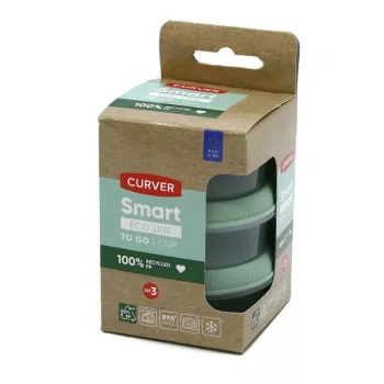 Curver Smart Eco To Go apvalūs padažų indeliai, 3 dalių rinkinys, 0,08 l kiekvienas, švelniai žalios spalvos