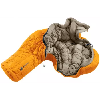 DEUTER Astro Pro 600 -12C/10F Magma-Titanium kairės pusės užtrauktuko pūkinis miegmaišis