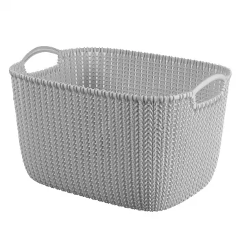 Curver Knit L stačiakampė laikymo pintinė 19L šviesiai pilka