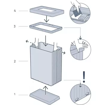CURVER Stačiakampė metalizuota šiukšlių dėžė Verto Recycle 54L Perlo rausvumo
