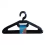 KEEEPER Arvid plastikiniai drabužių pakabukai, 10 vienetų rinkinys, 40 x 22 x 6,2 cm, juodi