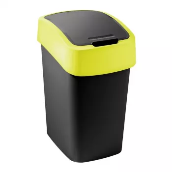 Curver Flip Bin 9L juoda ir geltona šiukšlių dėžė