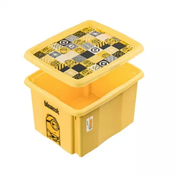 KEEEPER dėžė su dangčiu 15L Karolina “Minions Mosaic” 38x29.5x20.5 cm geltona