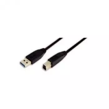 LogiLink USB 3.0 kabelis, USB-A (vyriškas) į USB-B (vyriškas), juodas, 2 m, 5 Gbps, dvigubai ekranuotas