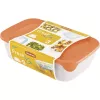 Curver Fresh & Go maisto indų rinkinys, 3 stačiakampiai indai, 2L + 1L + 0,5L, permatomi su spalvotais hermetiškais dangčiais