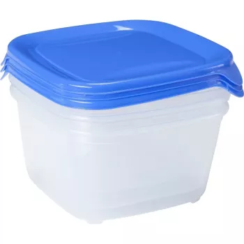 Curver Fresh & Go 3 dalių kvadratinių maisto talpyklų rinkinys 1,2L mėlynas