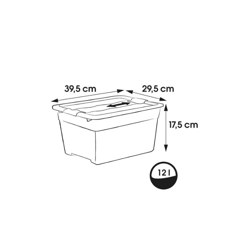 keeeper Crystalbox Cornelia laikymo dėžė su dangteliu, 12 L, permatoma, 39,5 x 29,5 x 17,5 cm