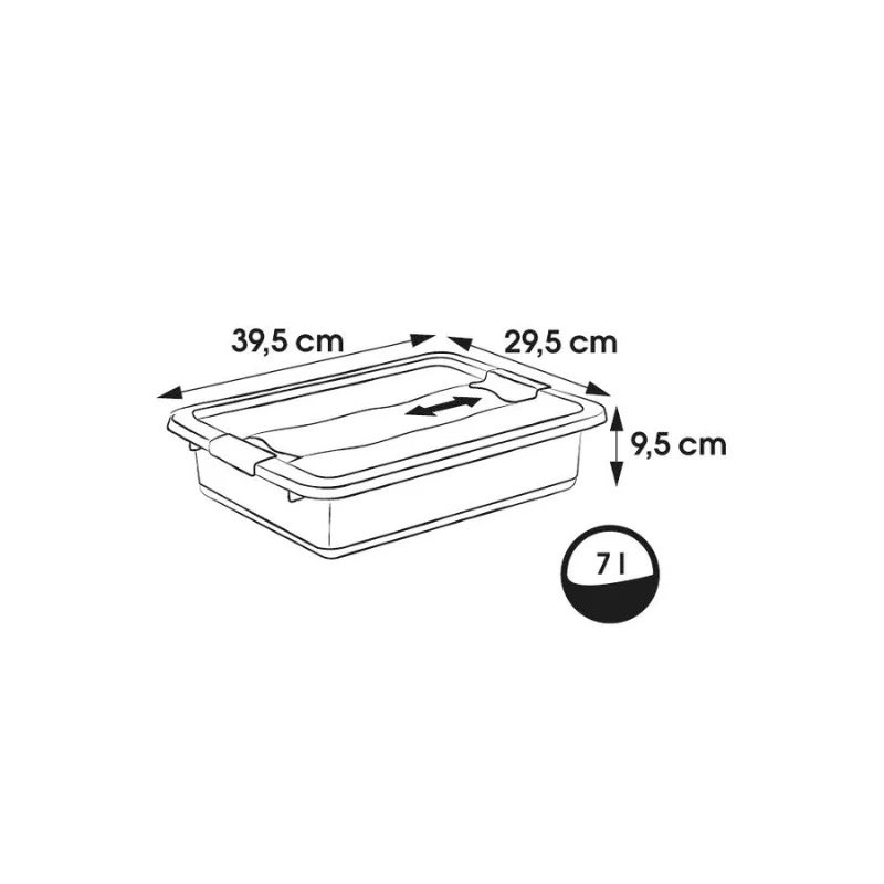 keeeper Crystalbox Cornelia laikymo dėžė su dangteliu, 7 L, permatoma, polipropilenas, maistui saugi, sudedama, 39,5 x 29,5 x 9,5 cm