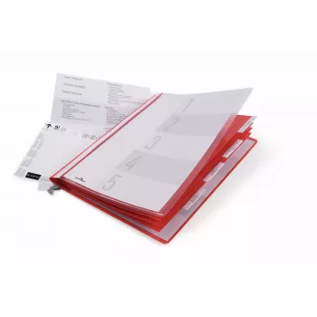 DURABLE 255503 Įprasta permatoma aplankas A4 raudonas permatomas priekis
