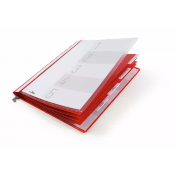DURABLE 255503 Įprasta permatoma aplankas A4 raudonas permatomas priekis