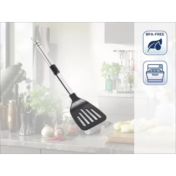 LEIFHEIT ProLine nailono mentelė su nerūdijančio plieno rankena, 33 cm, juoda