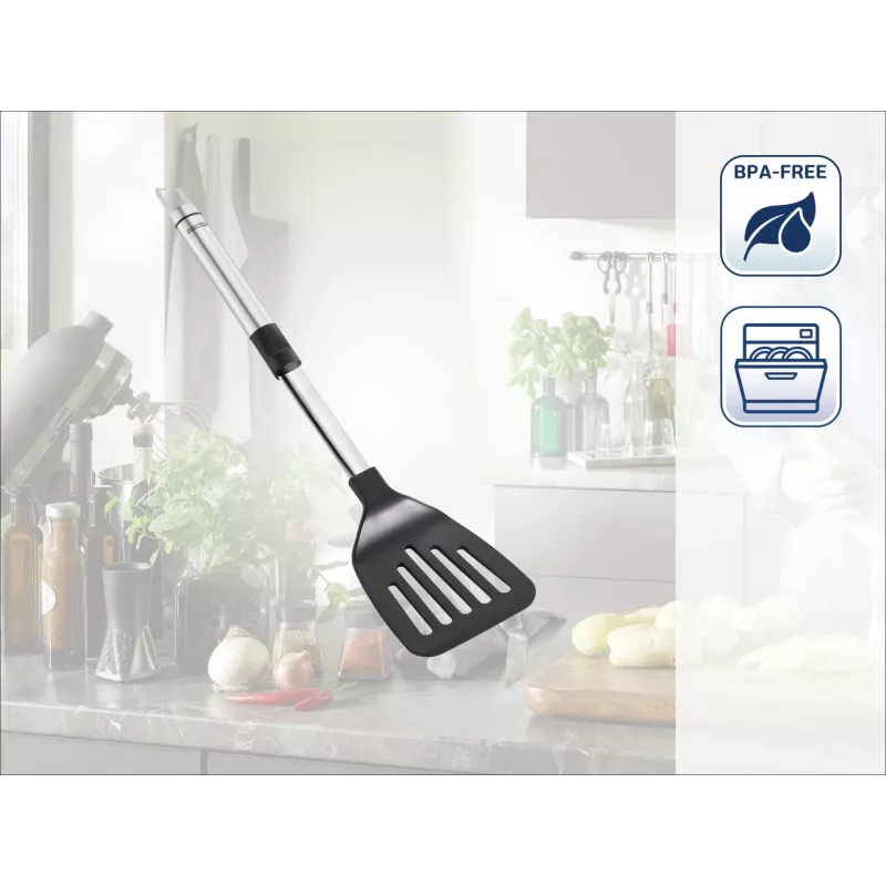 LEIFHEIT ProLine nailono mentelė su nerūdijančio plieno rankena, 33 cm, juoda