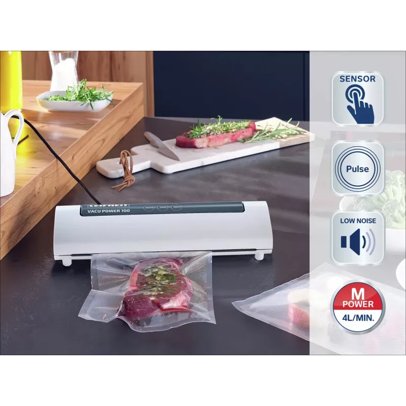 LEIFHEIT Vacu Power 100 vakuuminis pakavimo aparatas baltas/sidabrinis