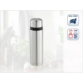 LEIFHEIT Thermos Coco 1,0 l nerūdijančio plieno vakuuminė termo gertuvė, sidabrinė
