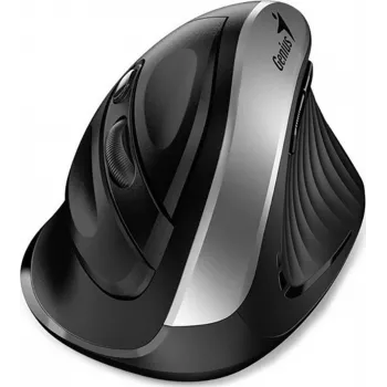 UNITEK Genius Ergo 8250S belaidė ergonominė pelė, 1600 DPI, juoda-sidabrinė