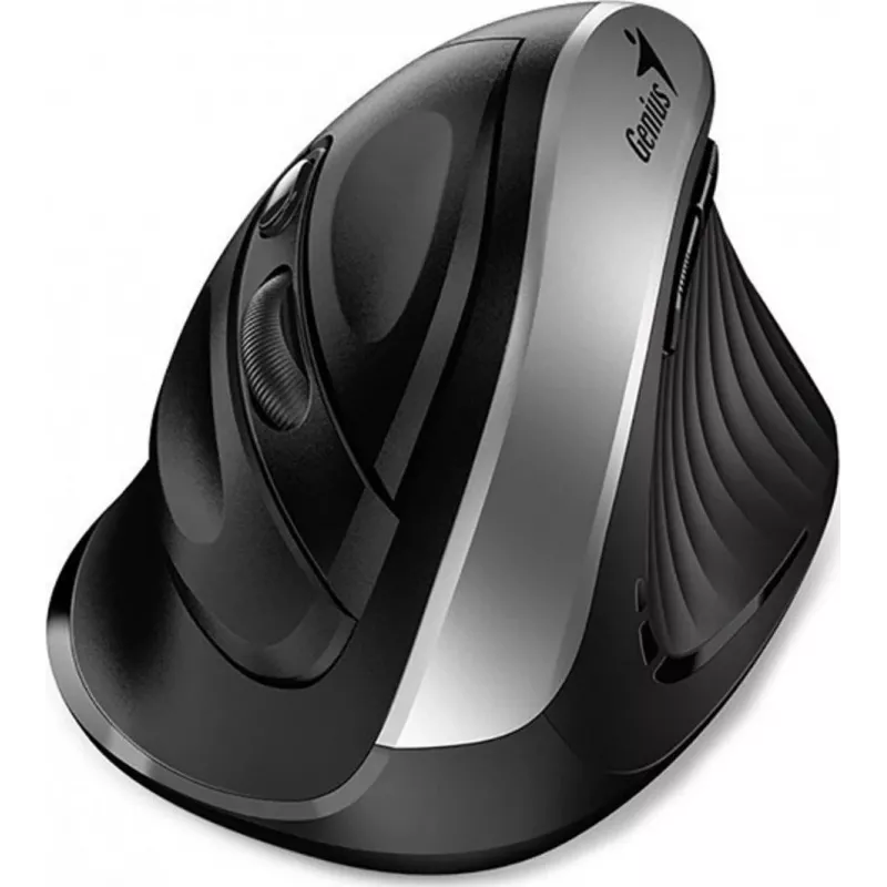 UNITEK Genius Ergo 8250S belaidė ergonominė pelė, 1600 DPI, juoda-sidabrinė