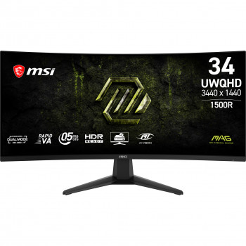 MSI 34 inch UWQHD Rapid VA išlenktas žaidimų monitorius 200Hz 0,5ms HDR HDMI DisplayPort VESA (9S6-3DD71M-019)