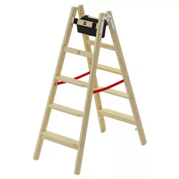 HAILO H77 ComfortLine dvišalės medinės kopėčios 2x5 pakopų