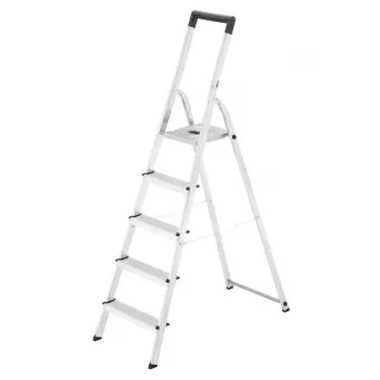 Hailo L40 StandardLine 4 pakopų aliuminio saugos laiptinės su daugiafunkciu padėklu, 150 kg apkrova, EN 131