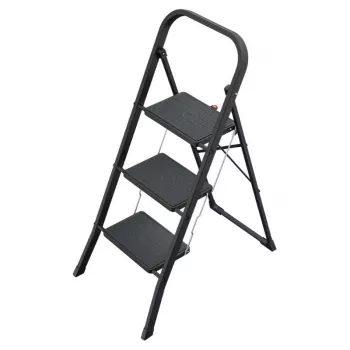 HAILO K44 StandardLine sulankstomas laiptelis, 3 pakopos, apsauginė rankena, juodas, 150 kg