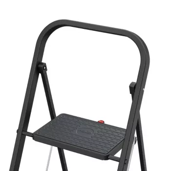HAILO K44 StandardLine sulankstomas laiptelis, 3 pakopos, apsauginė rankena, juodas, 150 kg