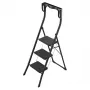 HAILO K77 ComfortLine sulankstomas laiptelis, 3 pakopų, aliuminis, apsauginė rankena, juodas, 150 kg